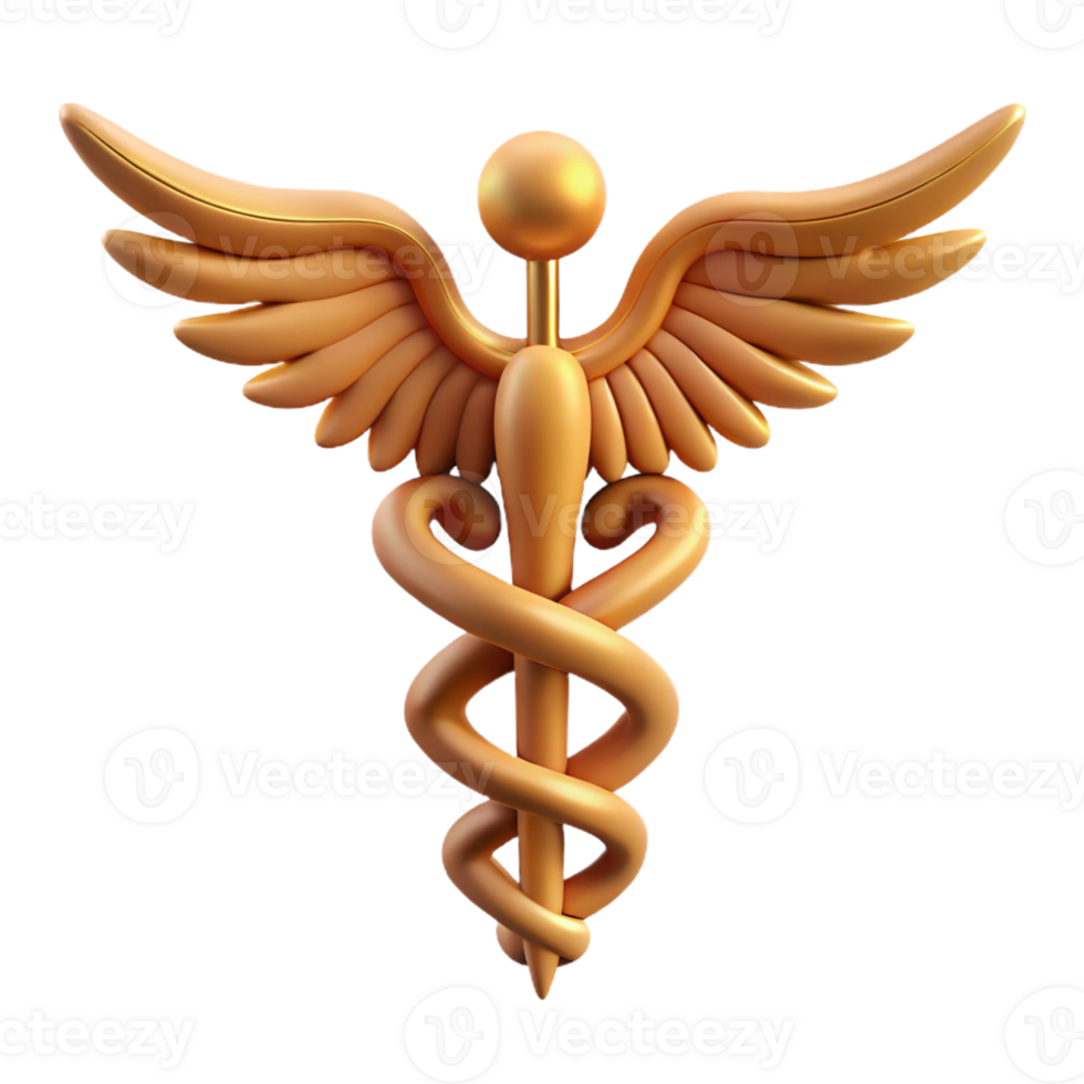 radiant abstract Hyper-specific, isolated cutout of Hermes' caduceus, photorealistic, ultra-detailed, professional render with Transparent Background original png