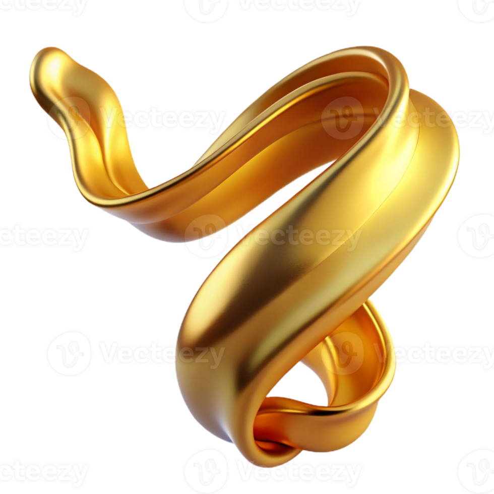 nostalgic radiant A flowing ribbon of liquid gold, with Transparent Background flawless png