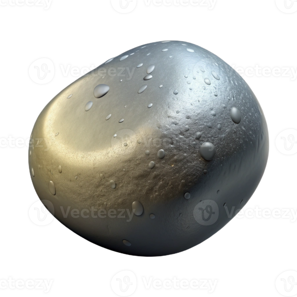 striking gothic Photorealistic, hyper-specific, isolated cutout of a single, wet river stone, grey and smooth with Transparent Background crisp png