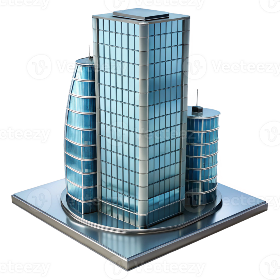 harmonious enchanting Modern skyscraper, glass and steel, with Transparent Background top-tier png