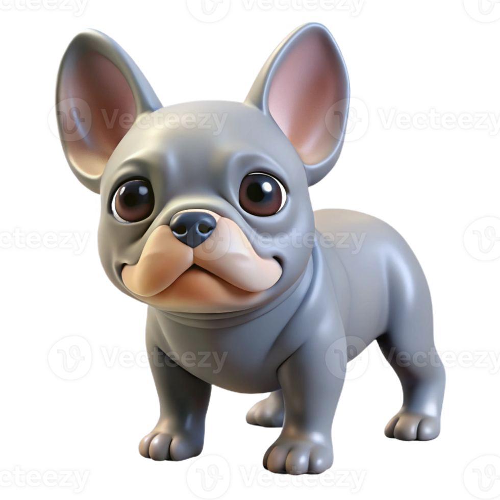 picturesque romantic urban Photorealistic, ultra-detailed, professional render of a single, isolated cutout of a French bulldog puppy, head tilt with Transparent Background crisp png