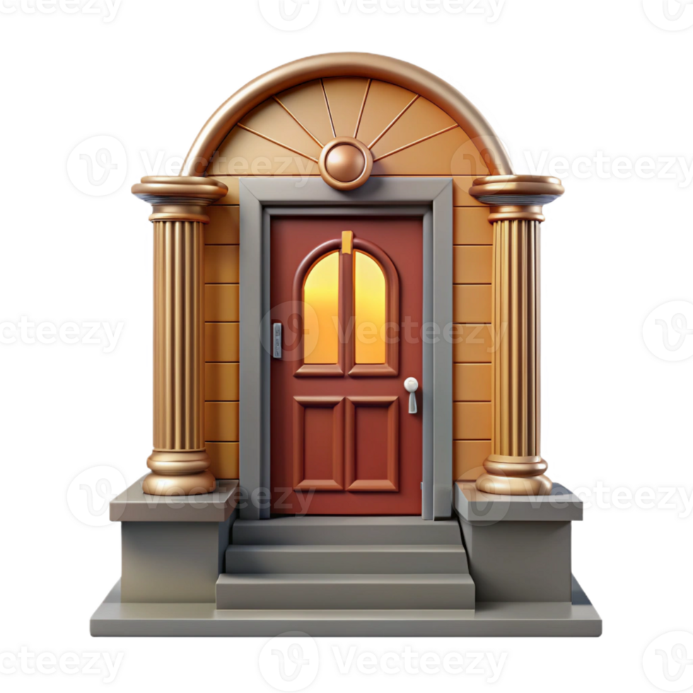 mesmerizing unforgettable Victorian townhouse front door, with Transparent Background png