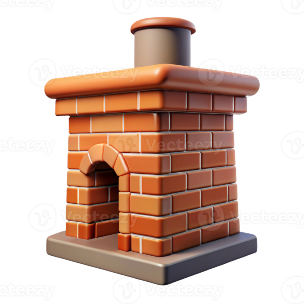 tranquil magnificent Tudor chimney stack, brick, with Transparent Background genuine png