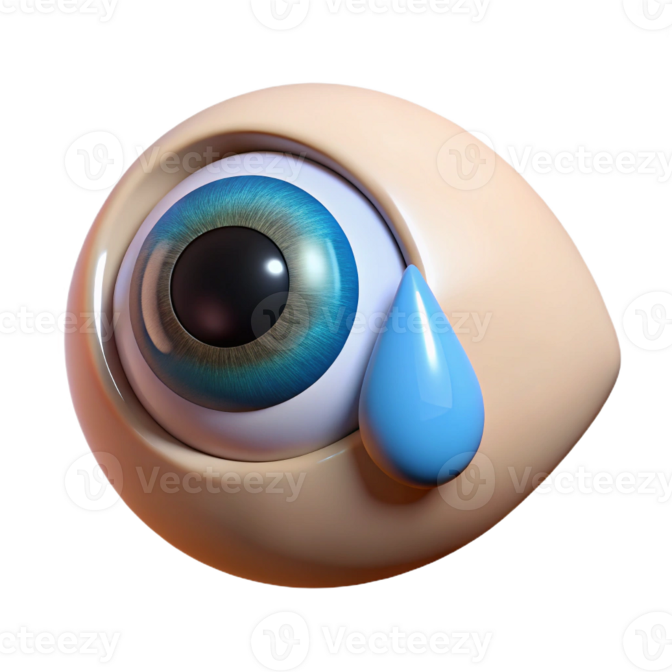 radiant mysterious victorian A single, realistic, human eye crying a single tear with Transparent Background handcrafted png