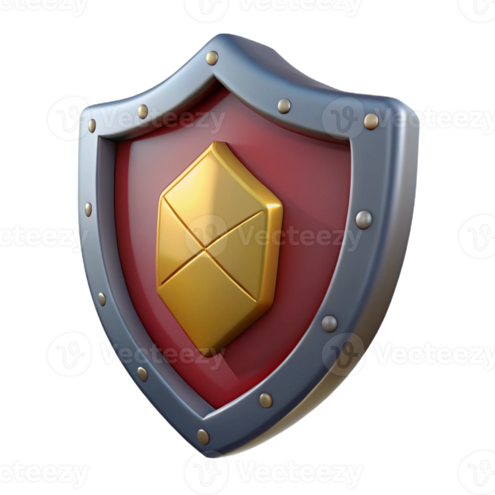 stunning avant-garde A knight's shield with a heraldic emblem, with Transparent Background expertly shot png
