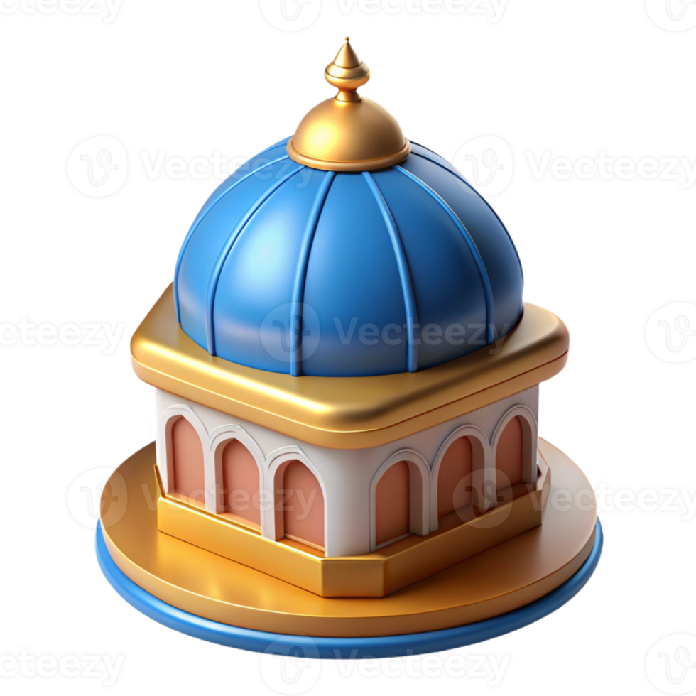 splendid baroque Mosque dome, tiled, with Transparent Background high quality png