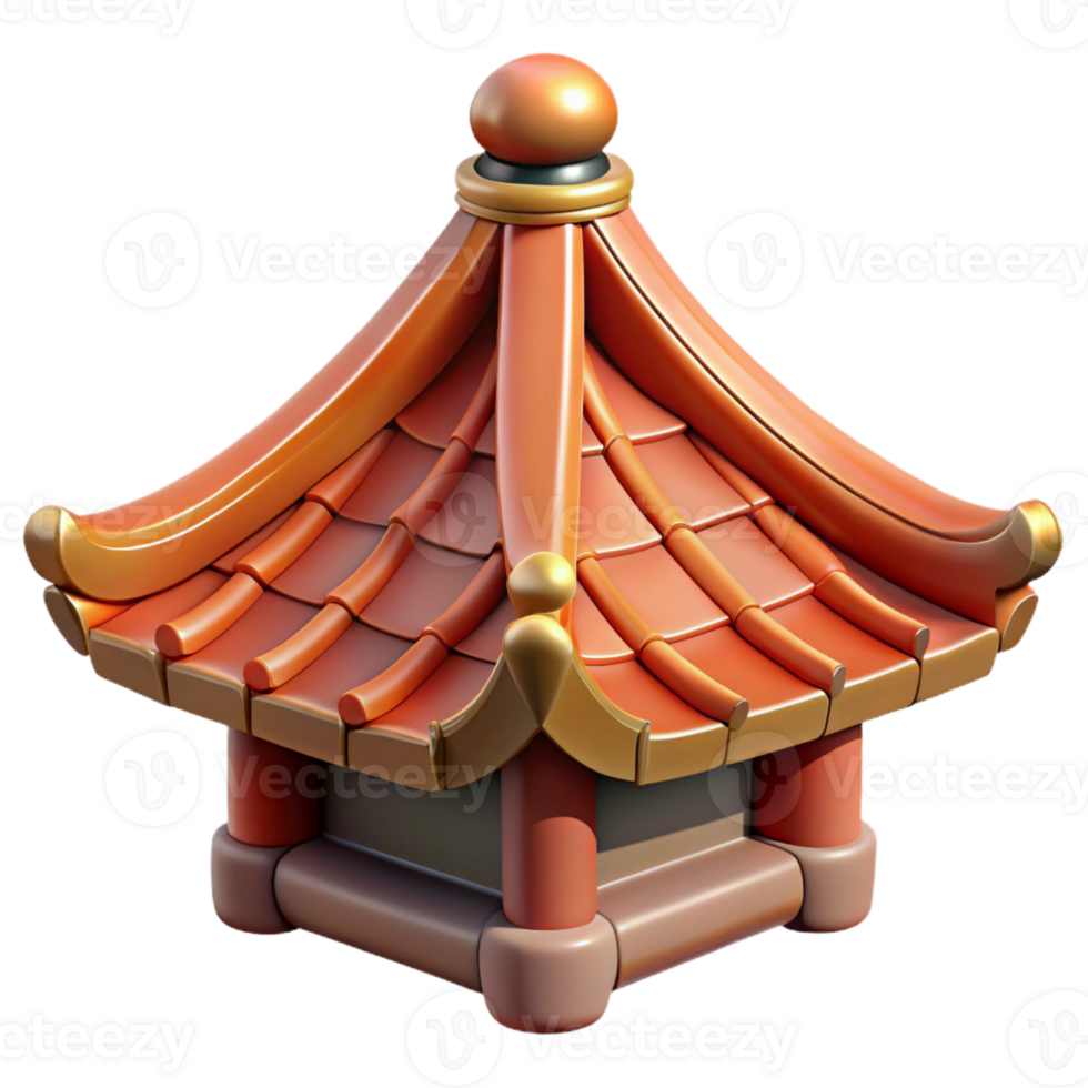 striking exemplary Pagoda roof corner detail, with Transparent Background png