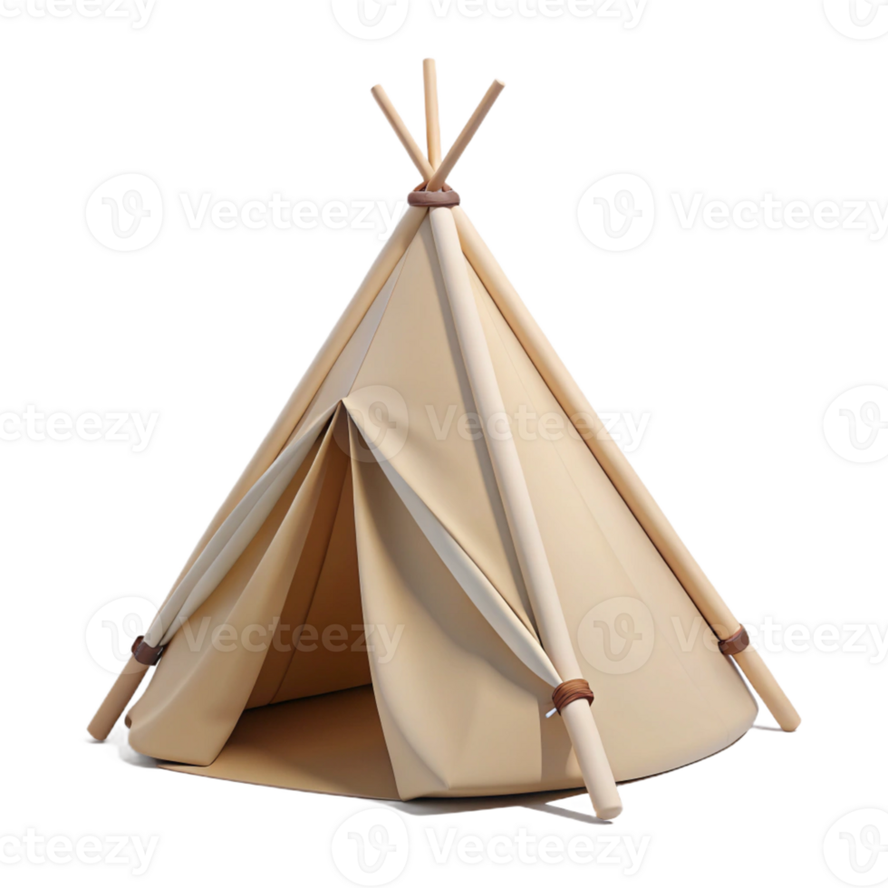 stunning memorable Teepee canvas covering, with Transparent Background png