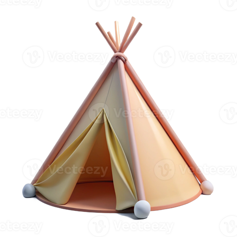 majestic playful avant-garde Teepee canvas covering, with Transparent Background perfect clarity png
