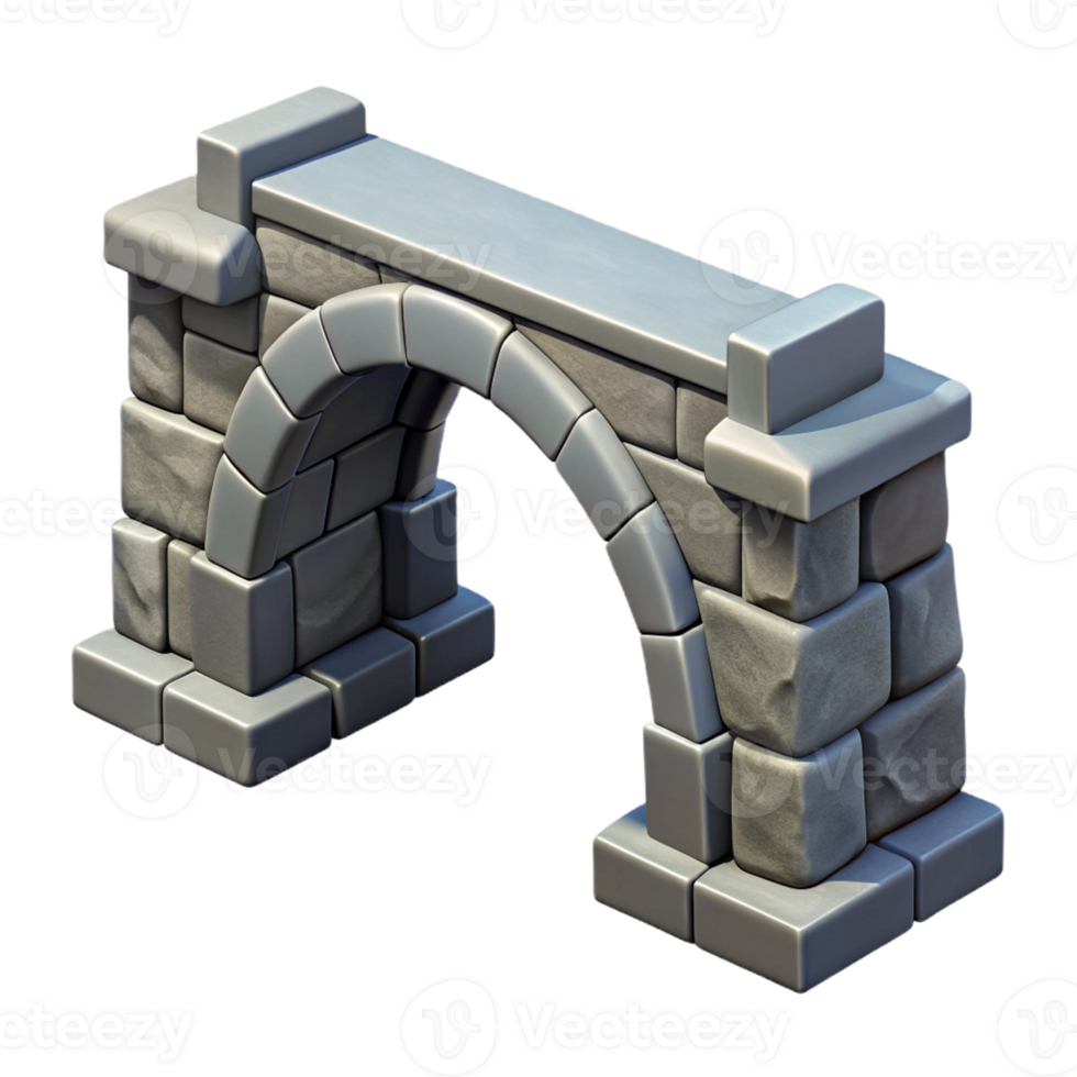 notable tropical Stone arch bridge keystone, with Transparent Background high quality png