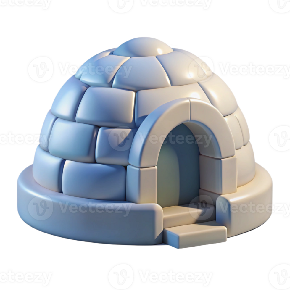 rare surreal Igloo entrance, snow, with Transparent Background masterfully captured png