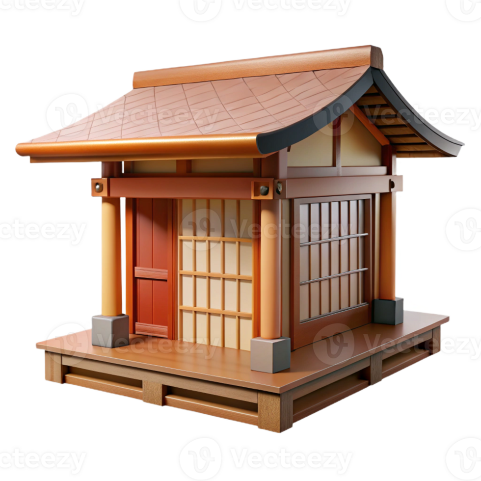intense picturesque Traditional Japanese house sliding door, wood and paper, with Transparent Background professional png
