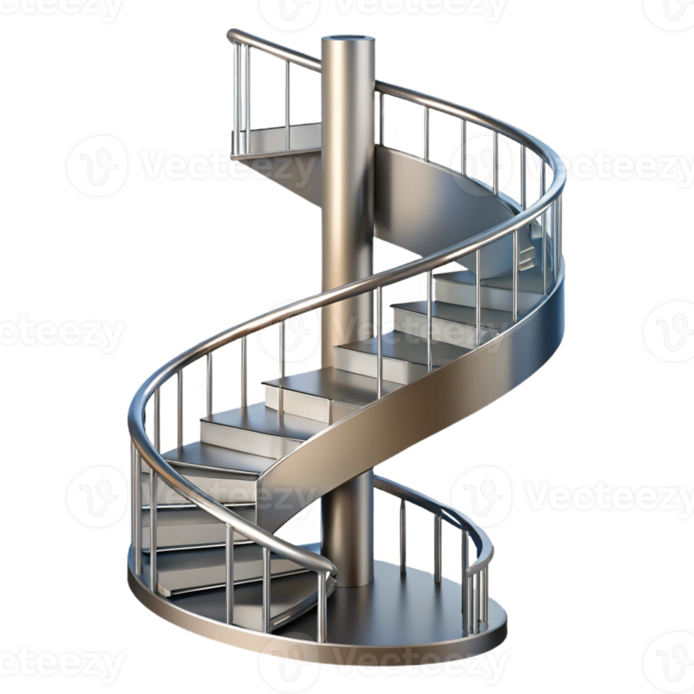 sumptuous quintessential Spiral staircase, metal, with Transparent Background png