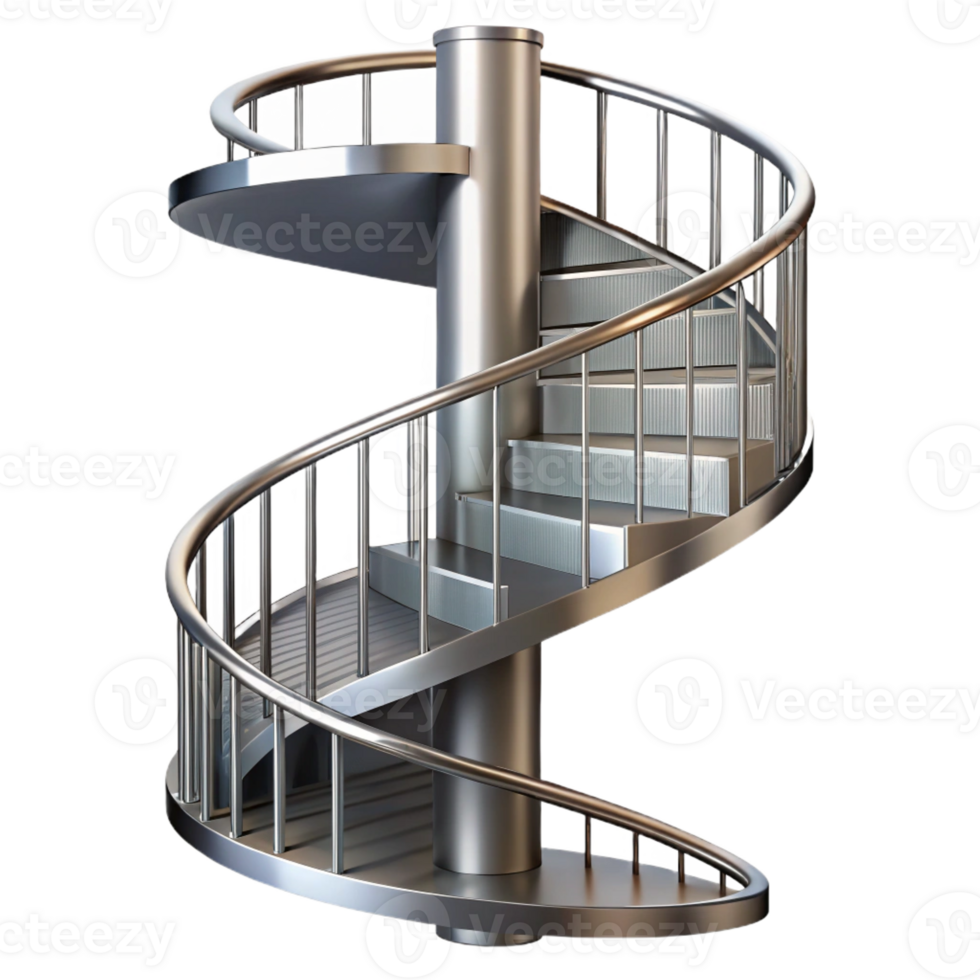 mesmerizing memorable Spiral staircase, metal, with Transparent Background png
