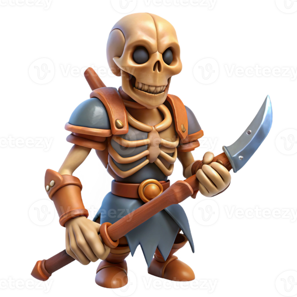 standout industrial A skeletal warrior with a rusty sword, with Transparent Background flawless png