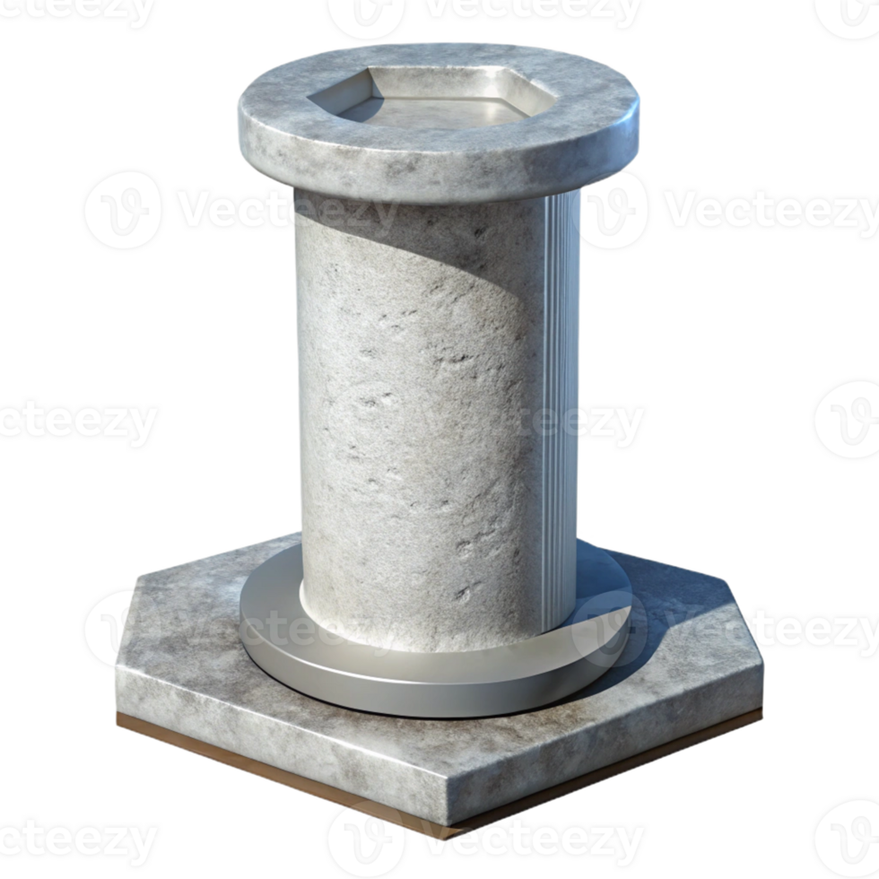 sumptuous timeless Concrete pillar, reinforced concrete, with Transparent Background png