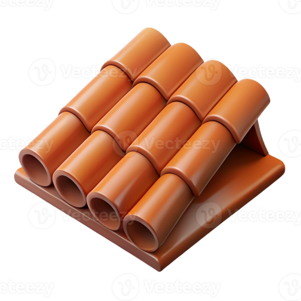 whimsical alluring Roof tile, clay, with Transparent Background fine detail png