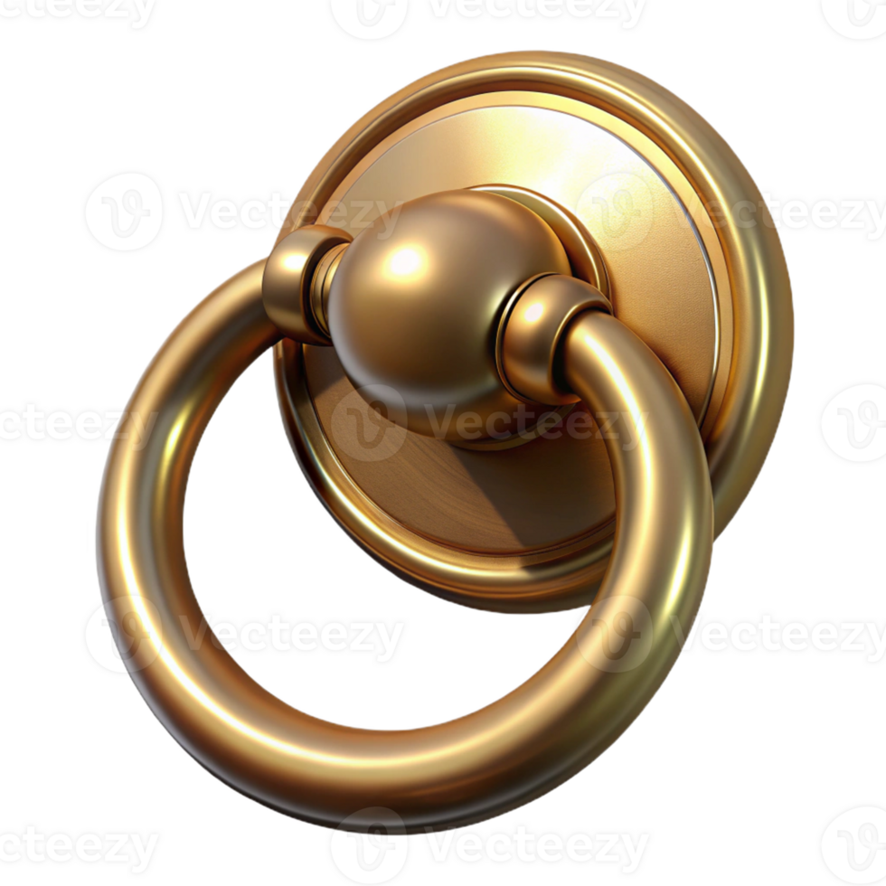 unparalleled renaissance Door knocker, brass, with Transparent Background premium png