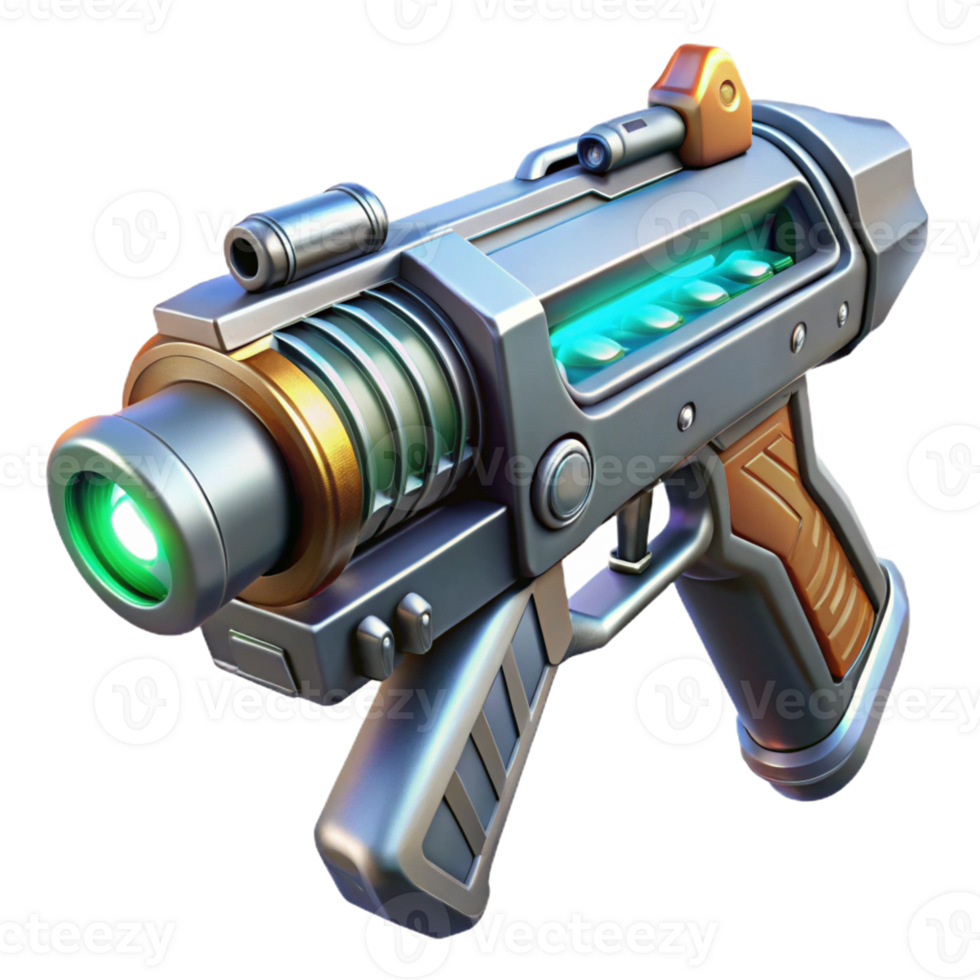 passionate hypnotic Concept art style, isolated cutout of a high-tech energy weapon, ultra-detailed, hyper-specific with Transparent Background detailed png