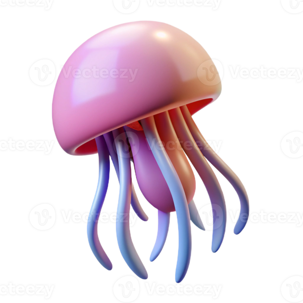 sought-after elegant Concept art style, isolated cutout of a hyper-specific jellyfish, drifting with Transparent Background gallery standard png