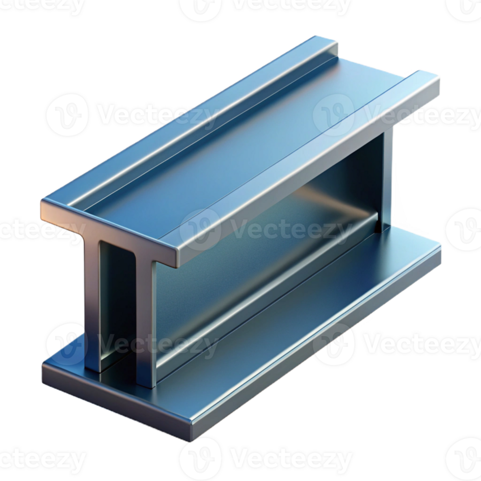 serene calm mid-century Steel beam, I-beam, with Transparent Background detailed png