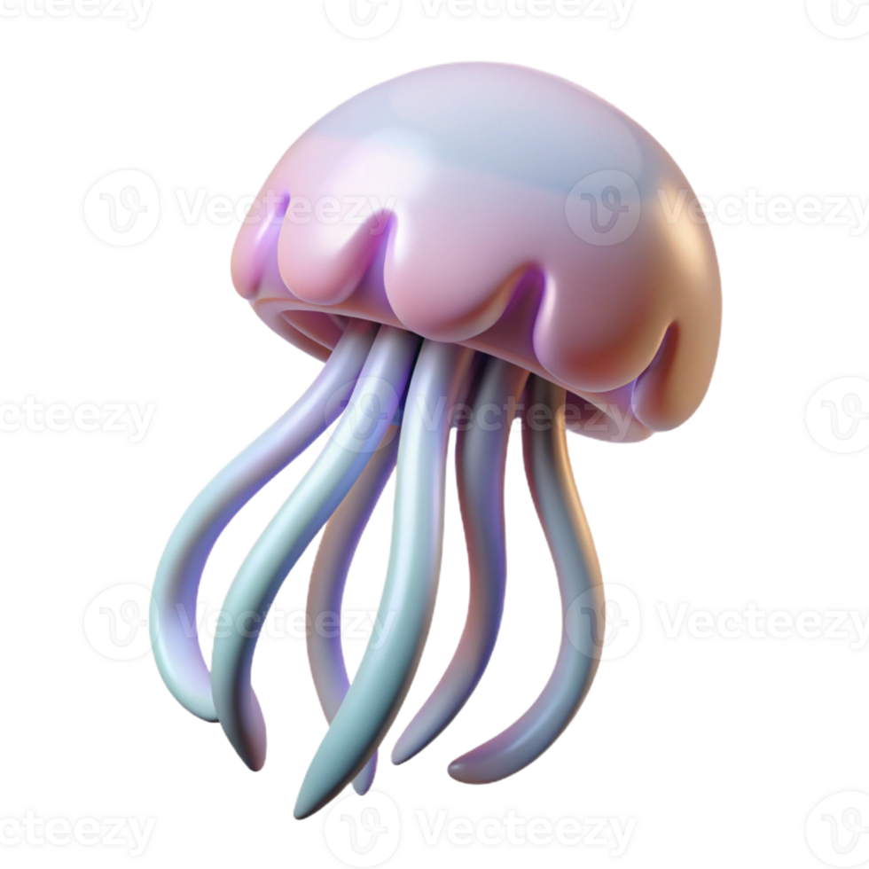 picturesque distinctive Concept art style, isolated cutout of a hyper-specific jellyfish, drifting with Transparent Background png