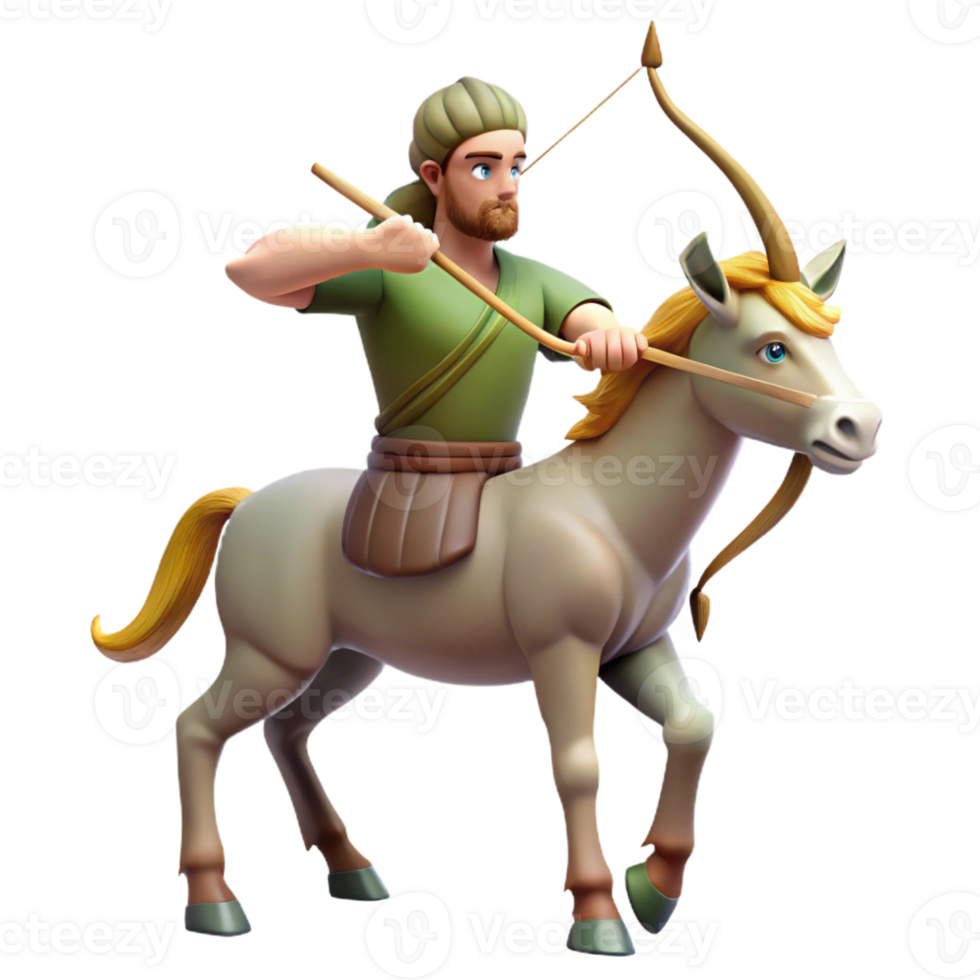 picturesque whimsical avant-garde A mythical centaur with bow and arrow, with Transparent Background detailed png