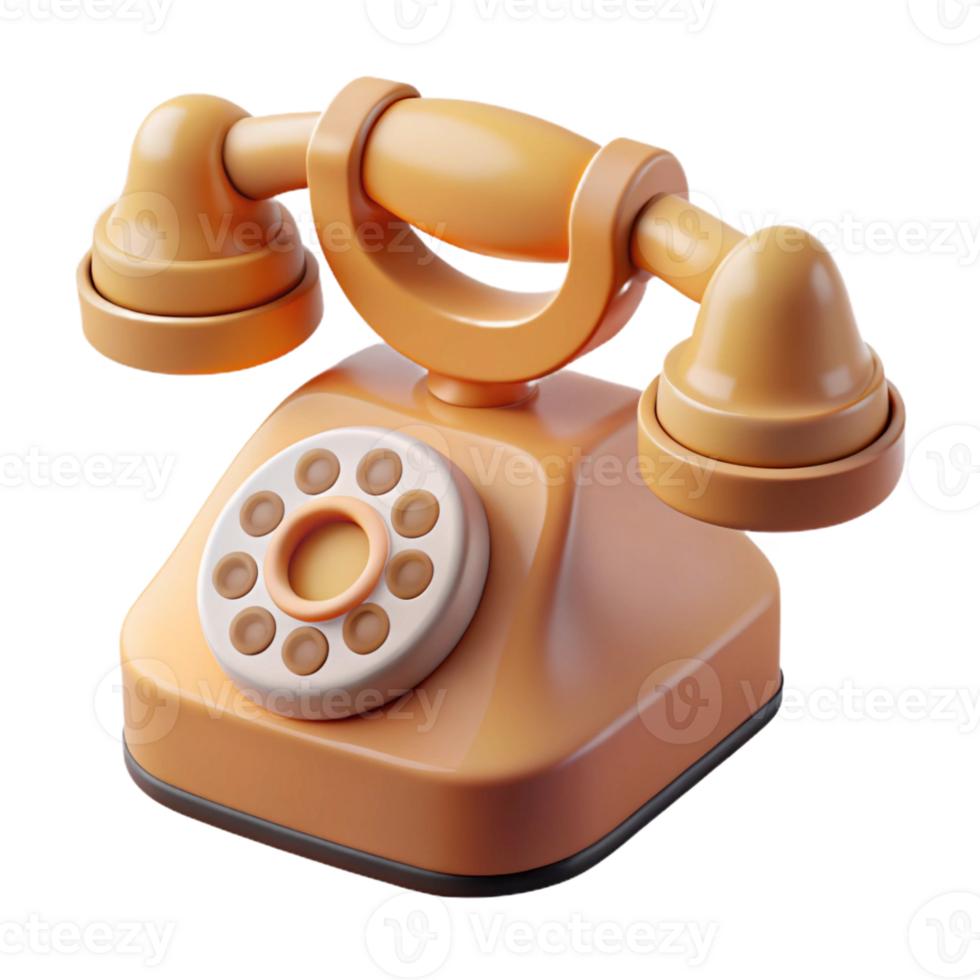 rare creative Photorealistic, hyper-specific, isolated cutout of a single vintage telephone with a receiver made of bone with Transparent Background 4K png