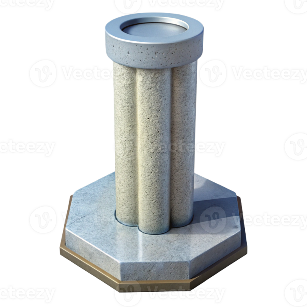 nostalgic vibrant Concrete pillar, reinforced concrete, with Transparent Background ultra HD png