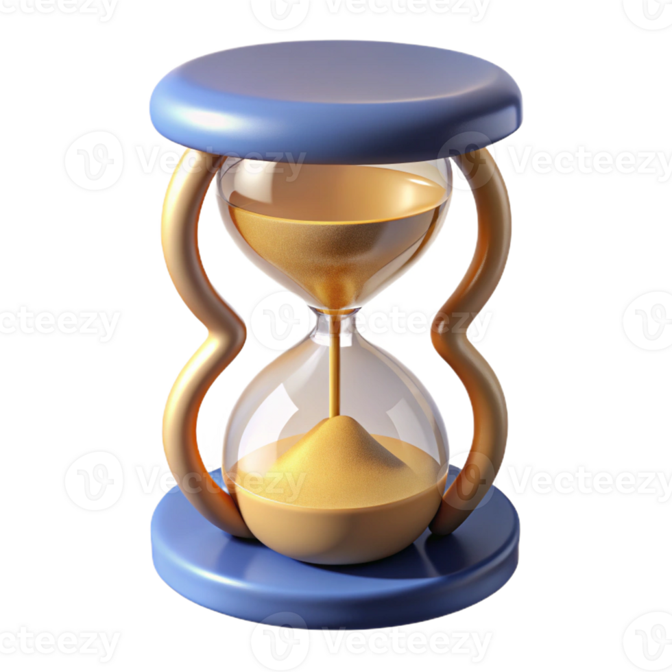 pristine bold artistic A single, detailed, hourglass with swirling sand with Transparent Background ultra HD png