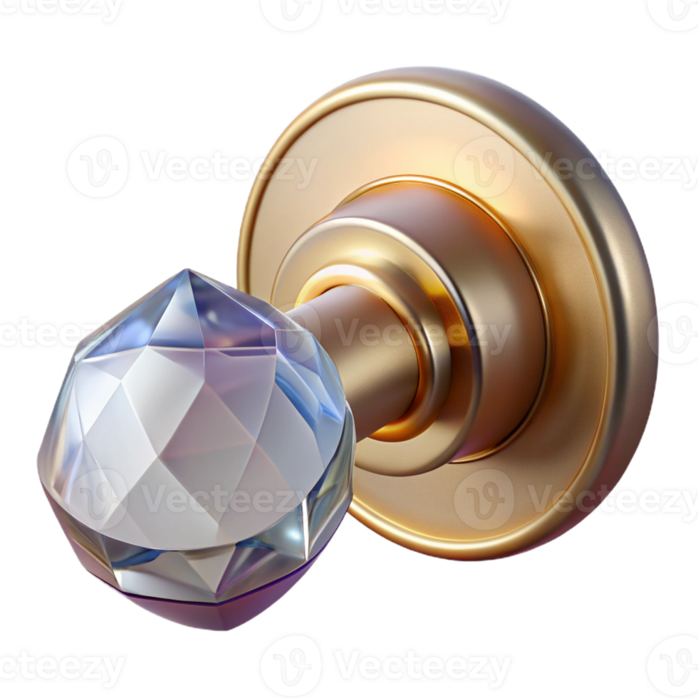 sumptuous coveted Doorknob, crystal, with Transparent Background png