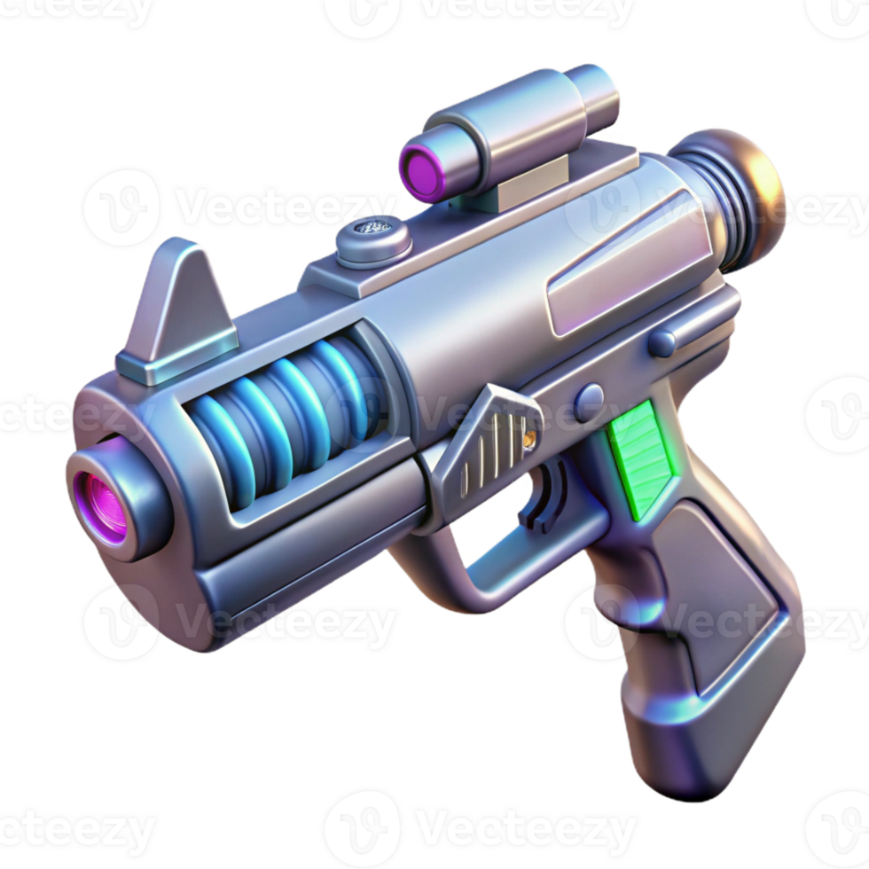 mysterious magnificent Concept art style, isolated cutout of a high-tech energy weapon, ultra-detailed, hyper-specific with Transparent Background professional png