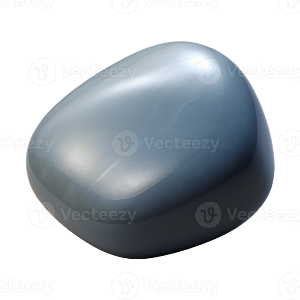 picturesque ethereal artistic Photorealistic hyper-specific image of a single polished river stone, grey and smooth, with Transparent Background 4K png