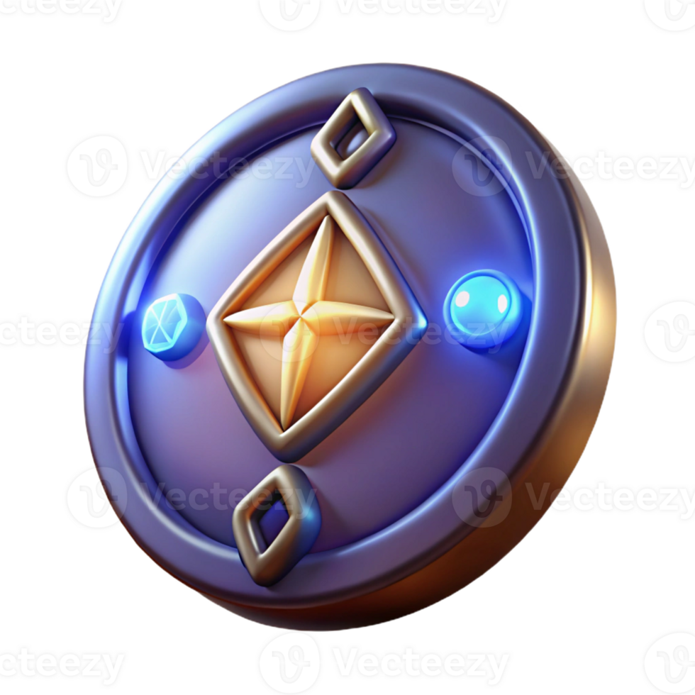 striking whimsical artistic A magical amulet with glowing runes, with Transparent Background crisp png