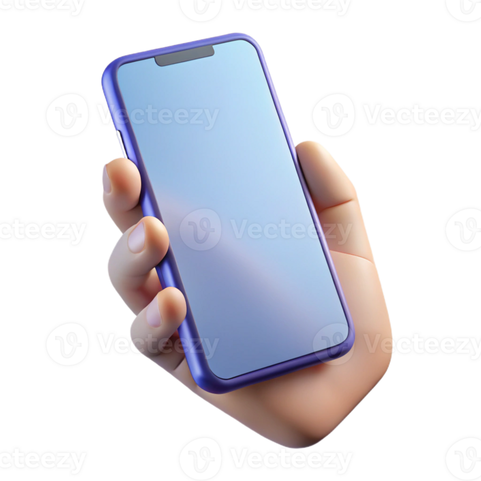 mysterious exquisite Smartphone mockup in hand, with Transparent Background museum quality png