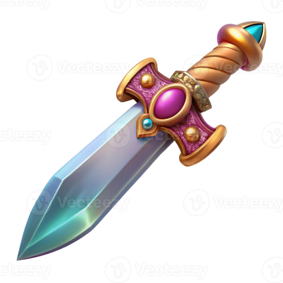 sought-after modern A detailed, ornate, jeweled dagger with Transparent Background authentic png