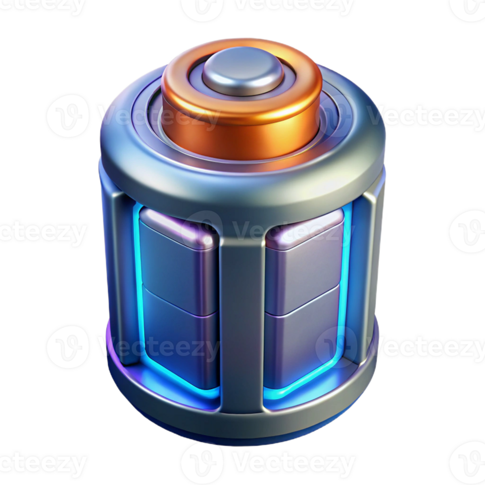 passionate majestic Photorealistic professional render of a futuristic power cell, hyper-specific, isolated cutout with Transparent Background 4K png