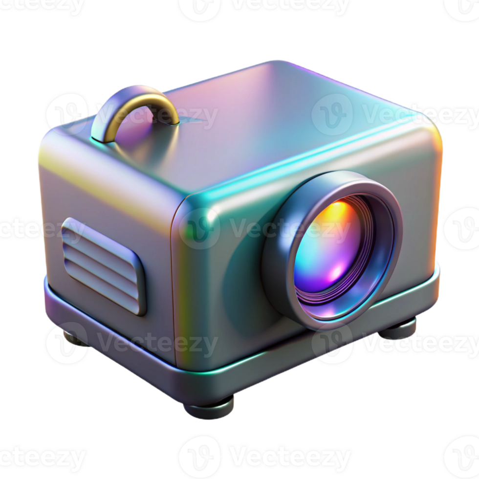 pristine joyful tropical Photorealistic, hyper-specific professional render of a single holographic projector, isolated cutout with Transparent Background 4K png