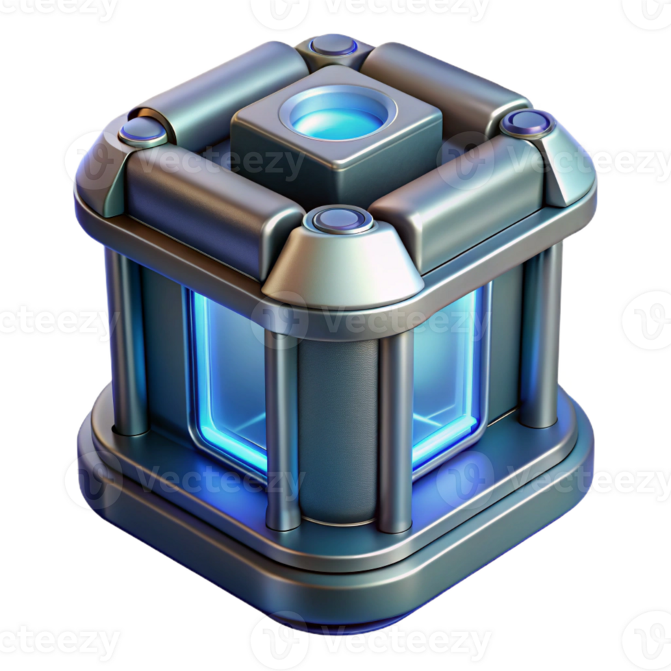 stunning energetic tropical Photorealistic professional render of a futuristic power cell, hyper-specific, isolated cutout with Transparent Background authentic png