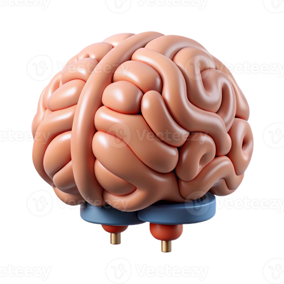 stunning remarkable Professional render, hyper-specific isolated cutout of a biomechanical brain with external processing units with Transparent Background png