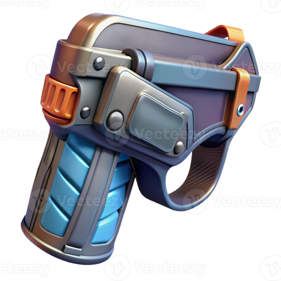 rare contemporary Professional render of a futuristic weapon holster, hyper-specific, photorealistic, isolated cutout with Transparent Background high resolution png