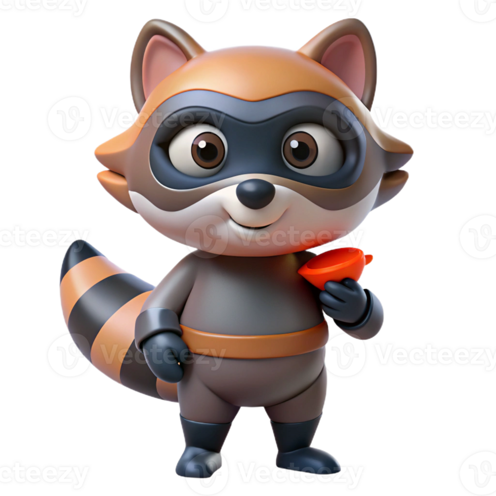mesmerizing dynamic renaissance Raccoon, masked face, holding something object not visible with Transparent Background fine detail png