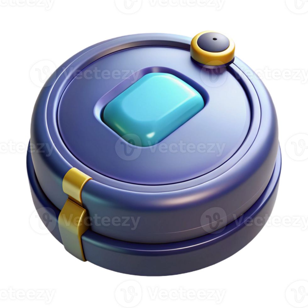 serene coastal Robot vacuum cleaner, automated cleaning, with Transparent Background crisp png