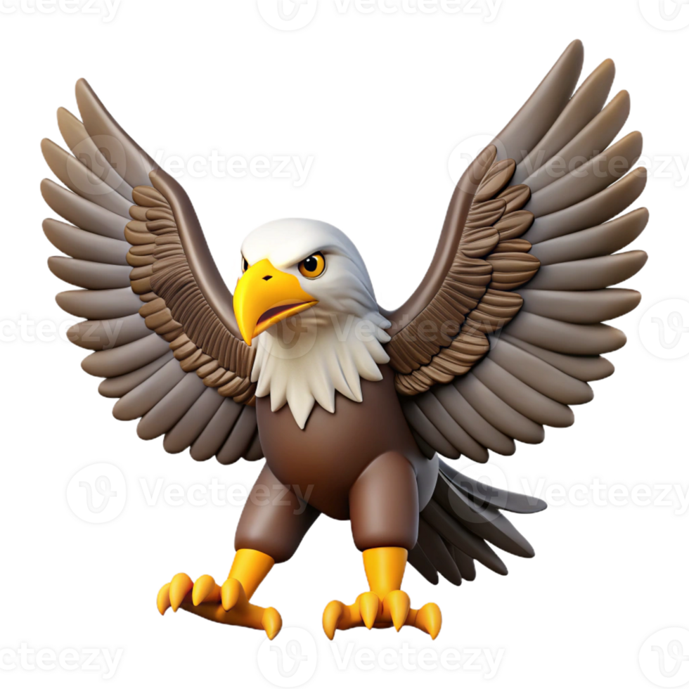 vibrant distinguished Eagle, American bald eagle, spreading wings with Transparent Background png