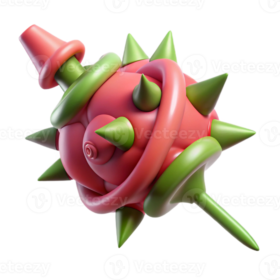 notable creative Concept art style, isolated cutout of a biomechanical rose thorn with retractable needles and poison glands with Transparent Background exclusive png