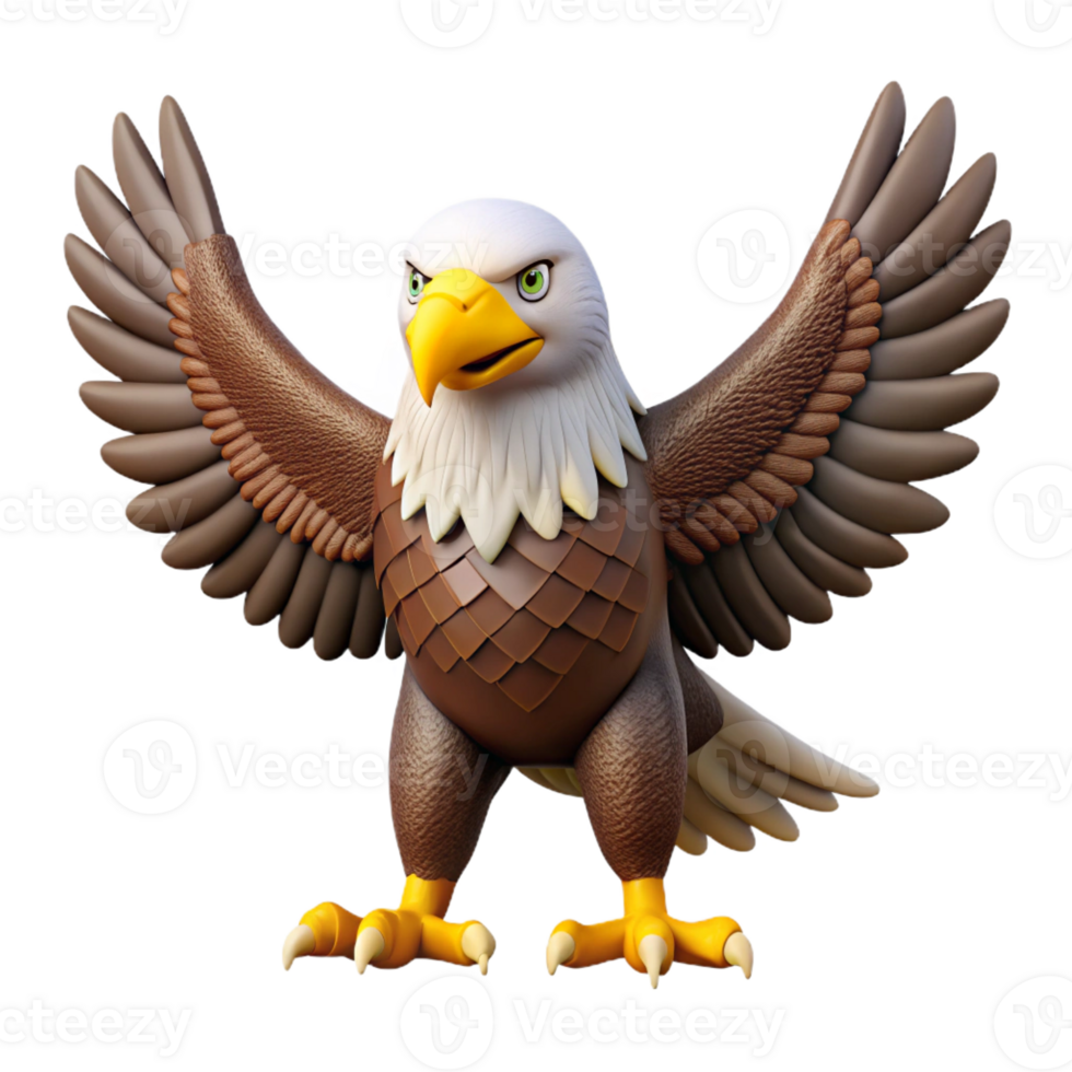 rare artistic Eagle, American bald eagle, spreading wings with Transparent Background flawless png