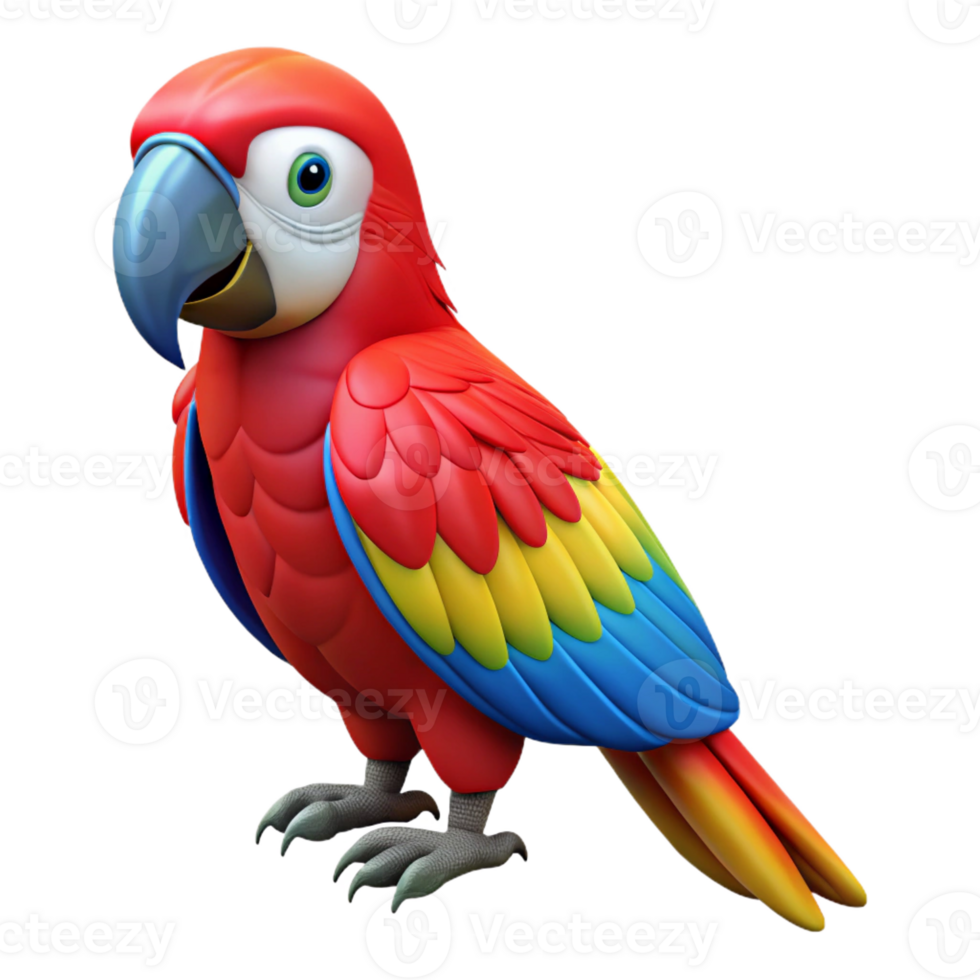 radiant distinctive Macaw, scarlet macaw, vibrant plumage with Transparent Background png