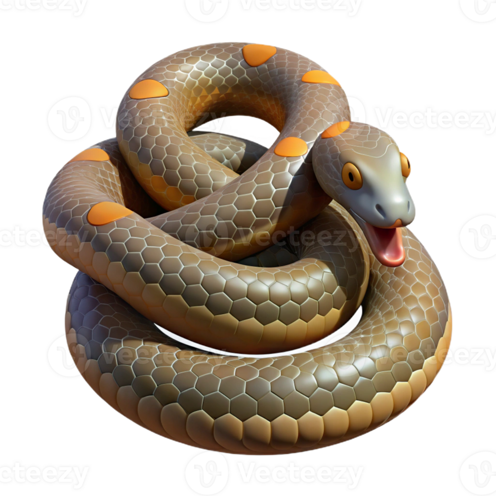 vibrant remarkable Snake, python, coiled with Transparent Background png