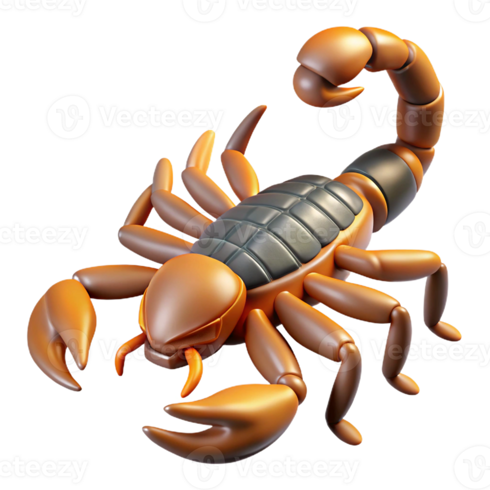 pristine mysterious surreal Scorpion, raised tail, venomous stinger with Transparent Background high quality png