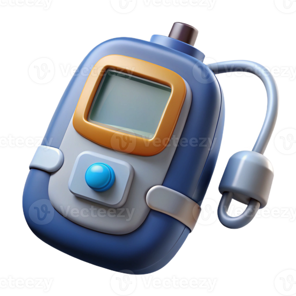 unparalleled coastal Hyper-specific, professional render of a biomechanical artificial pancreas with insulin pumps and glucose sensors, isolated cutout with Transparent Background handcrafted png